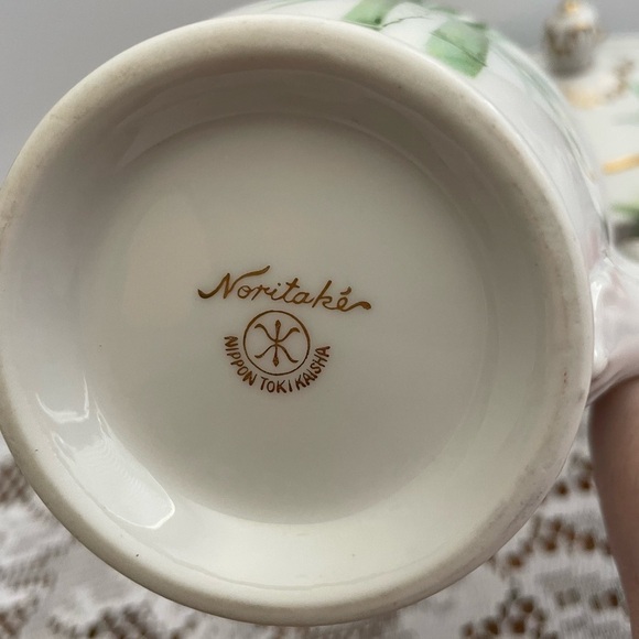 Noritake 1538G (1947-49) Toki Kaisha, Green Bamboo milk / creamer and sugar pot - Picture 3 of 4